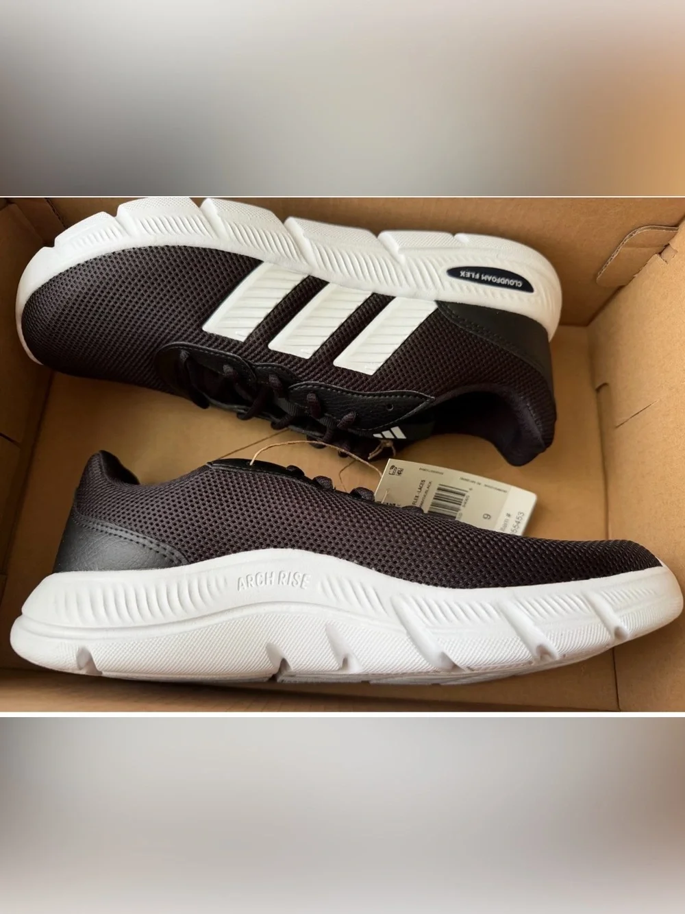 Adidas Men’s Cloudfoam Flex Black & White Athletic Running Shoes